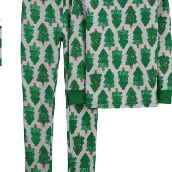 NWT 4 2t 5t 5 24m boy girl 2p carters christmas trees pine pajamas match family - Picture 6 of 9